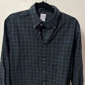 Brooks Brothers Green Plaid Casual Shirt